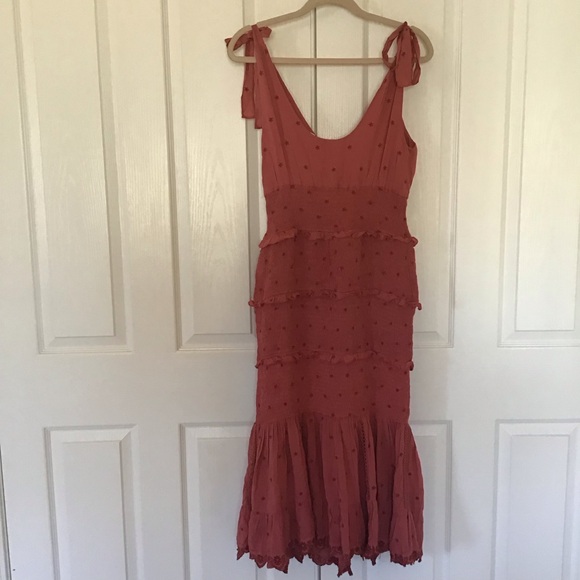Anthropologie forever that girl smocked tiered midi dress XS - Picture 5 of 6